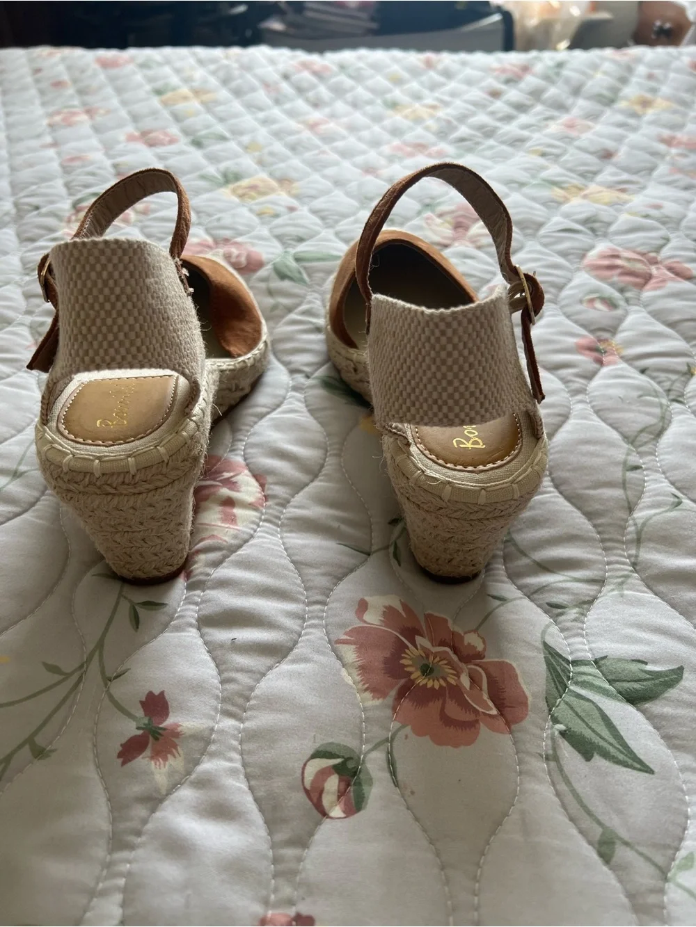 Brown Espadrille Wedge Sandals with Ankle Strap